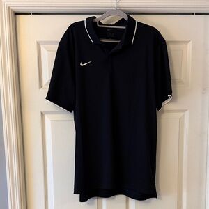 Nike Men's Polo Shirt - Black with White Accents XL